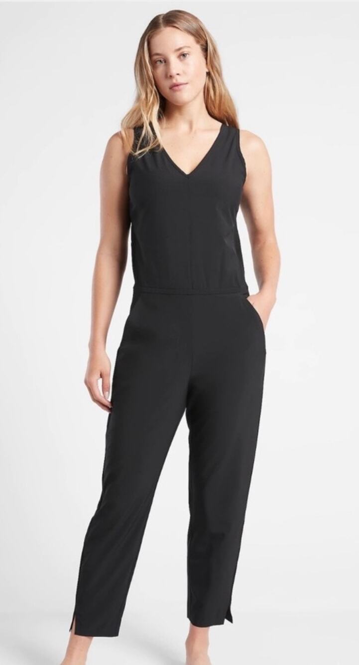 Athleta Brooklyn Jumpsuit Sleeveless, Black, Women’s 10